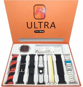 Resim Hızlı Yakala Watch 8 Ultra 7 In 1 Akıllı Saat 7 Kordonlu Takvim Spor Whatsapp Menülü 7in1 