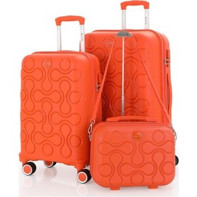 Resim Mçs Polipropilen 3lü Valiz Seti Orta & Kabin & Makyaj V376 S23sy1000052-set 00314 Portakal 
