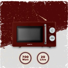 Resim Kumtel Kırmızı Retro Mikrodalga Fırın 20L Hm-08 