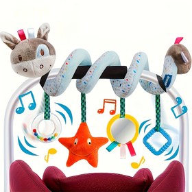 Resim USATDD Spiral Peluş Çocuk Araba Koltuğu Oyuncak - Renkli Aktivite Bebek Arabası Mobil Erkek & Kız Çocuklar için 0-12 Ay, Beşik, Karyola & Çocuk Taşıyıcı için Mükemmel - İdeal Doğum Günü veya Duş Hediyesi, Çocuklar için Etkileşimli Oyuncak|Dayanıklı Çocuk Oyuncak 