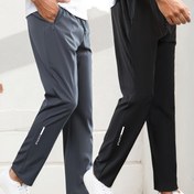 Resim 2 adet Erkek Çoraplı Hızlı Kuruyan Spor Pantolonu - Hafif, Nefes Alabilen Polyester-Spandex Karışımı, Yaz Aktiviteleri, Spor Salonu ve Günlük Giyim için İdeal, Hafif Pantolonlar 