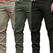 Resim 3'lü Erkek Taktik Yürüyüş Pantolonu - Dayanıklı, Çok Fonksiyonlu Kargo Pantolonu, Birden Fazla Cepli, Polyester, Esnemez Kumaş, Dış Maceralar İçin, Makinede Yıkanabilir - Bej, Zeytin Yeşili, Siyah, Kamp Ekipmanları Renklerinde Mevcut 