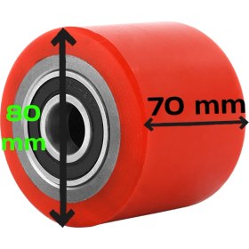 Resim Blackbird Home Rulmanlı Transpalet Tekeri 80X70 Poliüretan Kırmızı 