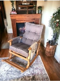 Resim Yaren Home Dizayn Sallanan Baba Sandalye Antrasit-krem Birinci Gri - Krem 