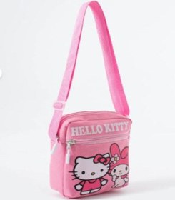 Resim Trg Polo Trg Pembe Hello Kittyy Melody Çocuk Omuz Çantası 3 Bölmeli Su Geçirmez Kumaş 21 16 6 Cm W Açık Pembe 