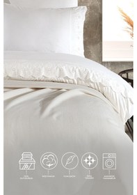 Resim Elart Miras Nevresimli Pike Takımı 220x240 Cm Krem 