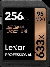 Resim Lexar 256GB 633X 95mb/sn UHS-I SD Hafıza Kartı 