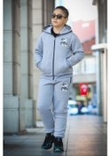 Resim Erkek Çocuk Fermuarlı Kapüşonlu Eşofman Takımı Tupac Esf.0090 Gri 