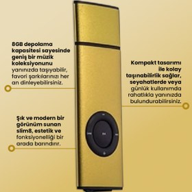 Resim GoldMaster Slim 8 8 GB Hafızalı Dijital MP3 Player 