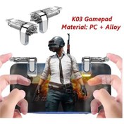 Resim K03 Gamepad-1 Çift Cep Telefonu Oyun Tetik Gamepad Pubg Telefon Oyun Denetleyicisi Amaç Çekim L1r1 Iphone Uyumlu Android İçin Anahtar Düğmesi 