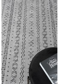 Resim Gaia Gri Halı Yıkanabilir Kaymaz Taban Şönil Kilim Dokuma Pamuk Taban Kilim 10335 Gri 