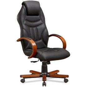 Resim Zeus -bilgisayar - Ofis - Müdür - Büro - Makam Çalışma Koltuğu Renk Ayaklı Siyah Ahşap 