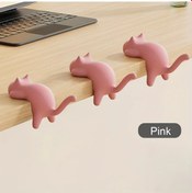 Resim Sunshine011 Pembe 3 Adet Kedi Masası Askısı - Kablolama Aparatı, Güçlü Yapışkanlı Diğer 