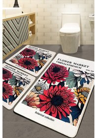 Resim Flower Market 60x100 Cm Banyo Paspası Djt Renkli 