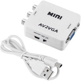 Resim Gplus Av2vga Rca Av Vga Dönüştürücü Çevirici Mini Audio Switch 