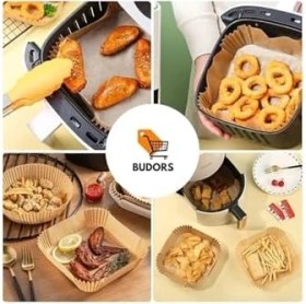 Resim Esmo Home Airfryer Pişirme Kağıdı 50 Adet Airfrey Yagli Kagit Pisirme Kagidi Fritoz Air Fryer Hava Fritözü 
