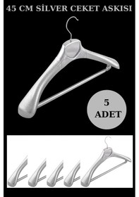 Resim Ceket Elbise Askısı Plastik Krom Renk Yüksek Kalite 5 Adet Diğer 