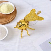 Resim Altın Arı Şeklinde Plastik Şeker Kavanozu - Baharatlar, Kurutulmuş Ürünler ve Baharatlar için Paslanmaz Mutfak Depolama Kabı, Şeffaf Kapaklı, Dekoratif Bal Daldırma Tasarımı, Şeker ve Baharatları Düzenlemek İçin Mükemmel, Baharat Tutucu | Capricious Mutfak Eşyaları | Bölümlere Ayrılmış İçi, Baharat Kavanozları 