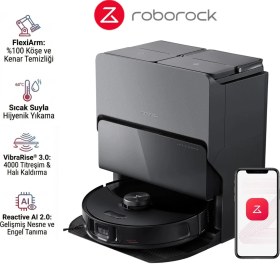Resim Roborock Kameralı Fotoğraf Çekme Özellikli Flexiarm Robotik Kol ve Sesli Komut Özellikli Tam Otomatik Istasyonlu Premium Robot Süpürge S8 Maxv Ultra 