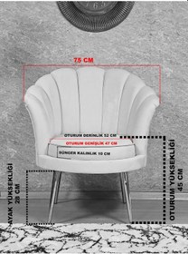 Resim Zafir Tekli İstiridye Gold Kaplama Sivriltme Ayak Çay Seti Koltuk Tekli Berjer , Balkon, Salon, Ofis Siyah 