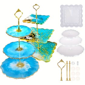 Resim 3-Kat Reçine Kalıp, Kalın Çerçeve Reçine Kalıbı, Epoxy Reçine Tabakalı Tepsı Kalıbı, Reçine Silikon Dökme Kalıbı, Donanım Aksesuarları ile, Kağıt Bardak Servis Standları Yapmak için. 