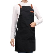 Resim Sunshinee Siyah Berber Ayarlanabilir Deri Pişirme Mutfak Önlüğü Kadın Erkek Şef Garson Cafe Shop Barbekü Kuaför Önlükleri Önlük Önlük (Yurt Dışından) 