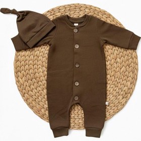 Resim Luna Kids Store Minisse Kız Bebek Tulum - Bandana Kahverengi 