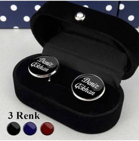 Resim İsim Yazılı Kol Düğmesi Damatlık Kol Düğmeleri 