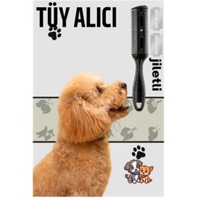 Resim Kedi Ve Köpek Çift Jiletli Tüy Alma Tarağı Renkli 
