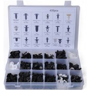 Resim 435 Adet Araba Tutucu Klipsleri Çeşitleri Araba Paneli Trim Plastik Bağlantı Elemanları Perçin Klipsleri Ford / Jeep İçin Set 