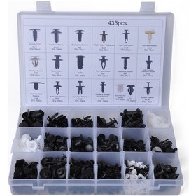 Resim 435 Adet Araba Tutucu Klipsleri Çeşitleri Araba Paneli Trim Plastik Bağlantı Elemanları Perçin Klipsleri Ford / Jeep İçin Set 