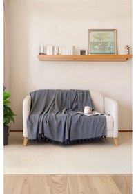 Resim Antrasit-gri Koltuk Örtüsü Balıksırtı Desen 180 210 Antrasit-gri 