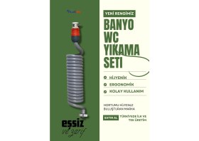 Resim Plasyay Spiral Wc Taharet Hortumu Rekorlu ve Duvara Sabitlemeli 2 Metre Gri 