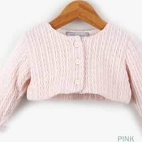 Resim Soft Pembe Pamuklu Triko Bebek Bolero Hirka - 6-12 Ay 