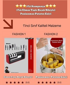 Resim 2'li Set Patates Ezici Ve Bıçak Bileyici 