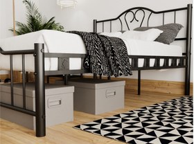 Resim Argimo Orkide Çift Kişilik Ferforje Metal Karyola - 150x200 / Beyaz 