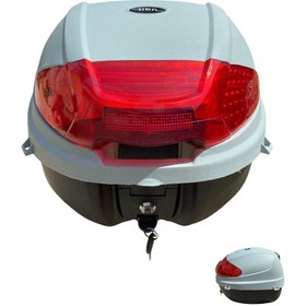 Resim TİEN MOTOR Tien 35 Litre Renkli Nardo Gri Motosiklet Çantası (SIRT DAYAMA PEDİ DAHİL) 