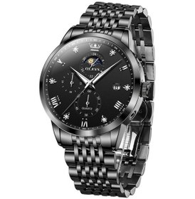 Resim Yingfu Olevs 2925 Erkekler Kuvars Saat Siyah Çok Renkli Su Geçirmez Aydınlık Çok Renkli 