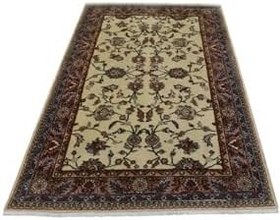 Resim Zehra Abla Halı El Dokuma 4m2 Şaheser Serpme Dallı Çiçekli Uşak Yün Halı 5962 Bej-160 x 250 