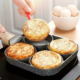 Resim 1 Adet Çok Yönlü 4 Delikli Yapışmaz Tava Omletler, Yumurtalar, Mantılar & Biftekler İçin - Dayanıklı Alüminyum Alaşım, Kahvaltı & Daha Fazlası İçin Mükemmel, İndüksiyon Ocak Uyumludur 
