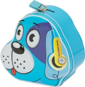 Resim Köpek Tasarımlı Kilitli Metal Kumbara - Çocuk Kumbara - Doğum Günü İçin Özel Hediye - Birikim İçin Başlangıç 