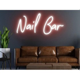 Resim Nail Bar Yazılı Neon Tabela Kırmızı 