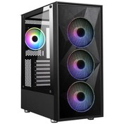 Resim Power Boost PB-P3509BB USB 3.0 MESH 650W ARGB FAN M-ATX SİYAH KASA 