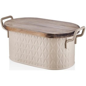 Resim The Mia Prizma Ekmek Saklama Kabı Karamel 40x22x18 Cm Krem 