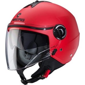 Resim Caberg Riviera V4 Güneş Vizörlü Yarım Açık Motosiklet Kaskı Mat Kırmızı 