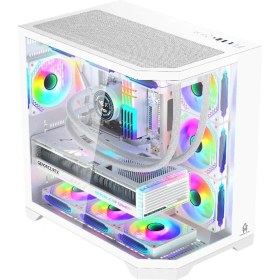 Resim F-7 Edge 7x Argb Pwm Fan Siyah Atx Akvaryum Gaming Kasa Oyuncu Kasası 