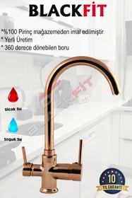 Resim BlackFit 10 Yıl Garantili Baston Borulu Kuğu Arıtmalı Mutfak Eviye Bataryası Arıtma Musluğu 
