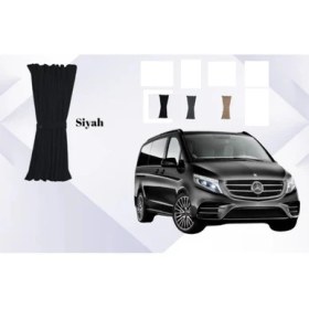 Resim Mercedes Vito 2006-2022 Uyumlu Raylı Oto Perde Takımı Krem 