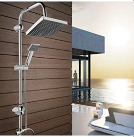 Resim Kare Robot Tepe Duş Seti Krom 