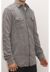 Resim Erkek Gömlek Gri Desenli Gömlek Gri 